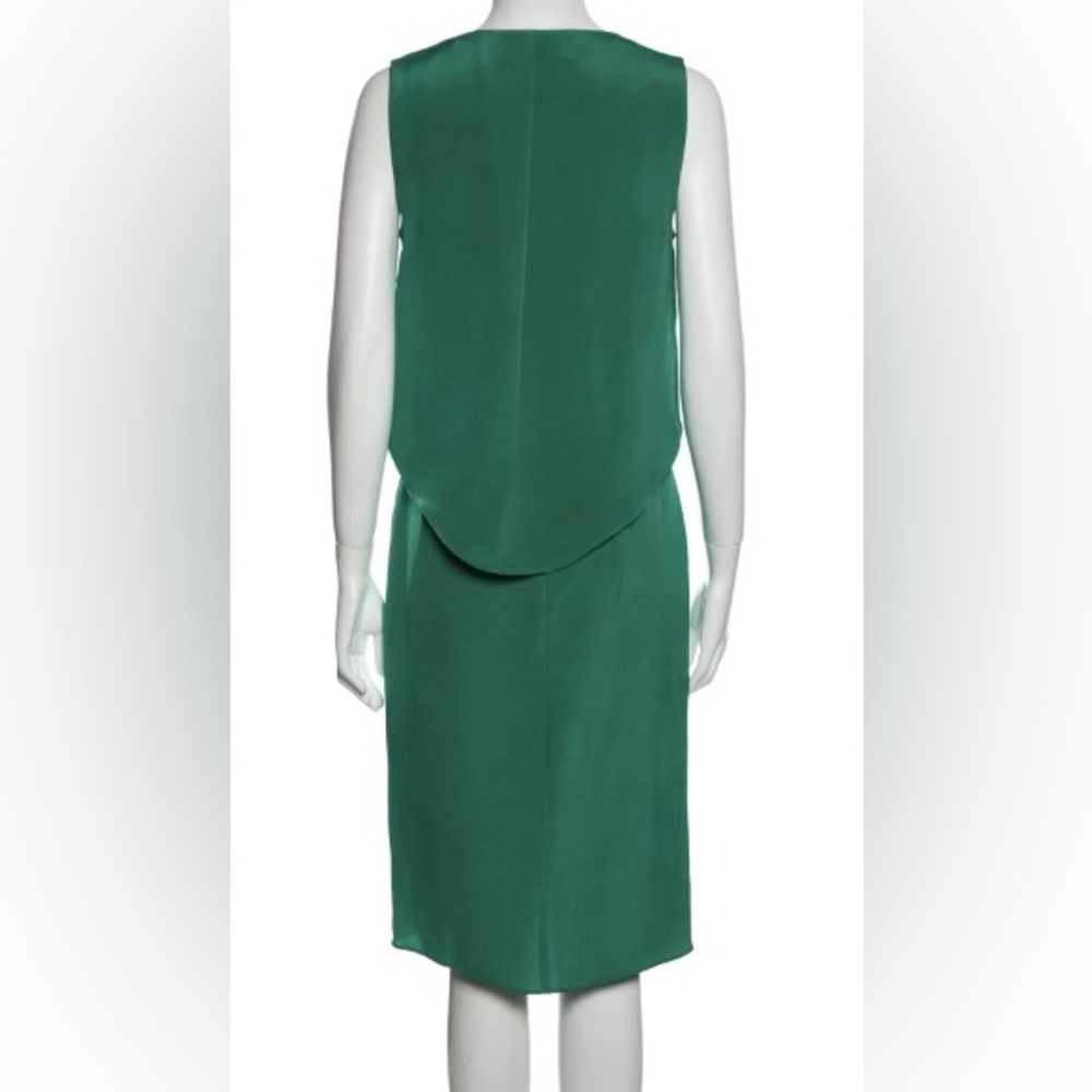 KOBI HALPERIN Green Silk Midi Dress Size 10 - Picture 5 of 8